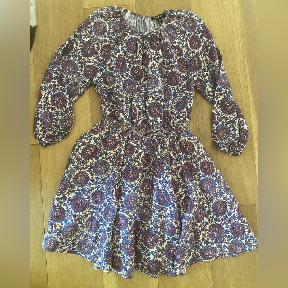 J Crew incredible fall print dress size XS like new condition